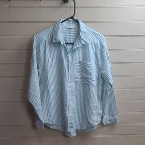 beachlunchlounge Women's Light Green Striped Shirt